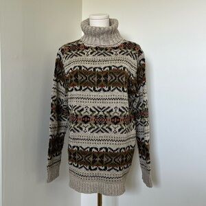 Vintage Knit Turtleneck Neutral Sweater
